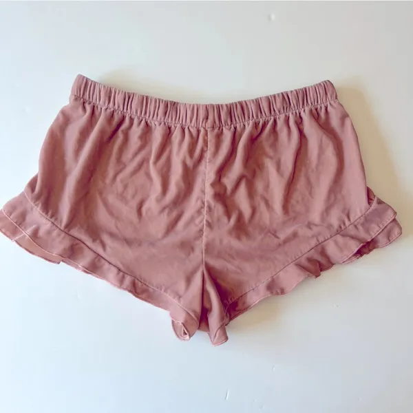 Victoria’s Secret Crushed Velvet Ruffle Pajama Shorts Size Medium - Image 2