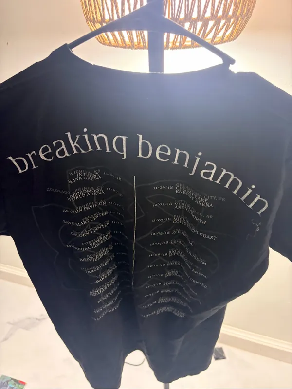 Tultex Breaking Benjamin Black Short-Sleeve Graphic Tee with Burnt Orange Emblem - Image 6