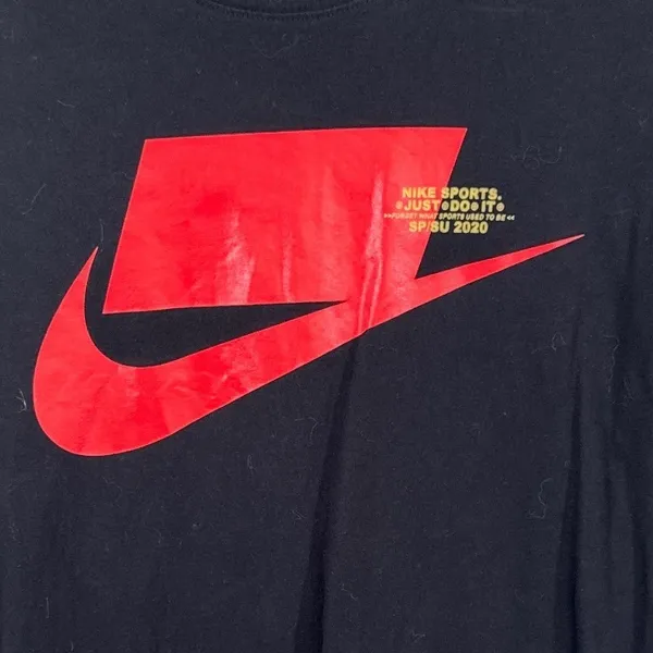 Nike Mens Graphic‎ Tee Black Red Just Do It SP/SU 2020 Short Sleeve Small - Image 2