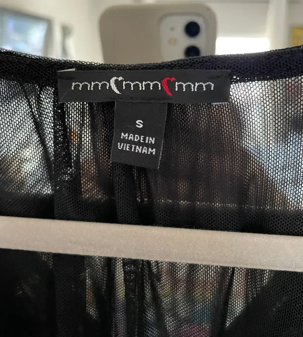 Boutique Sheer Blouse Black - Image 3