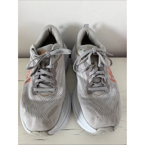 Hoka Bondi 8 Womens 10.5B Harbor Mist Lunar Rock Max Cushion Running Shoes - Image 4