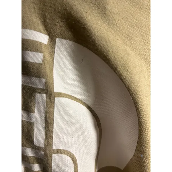 The North Face Womens Half Dome Pullover Hoodie Tan Khaki Logo Sweatshirt Large - Image 3
