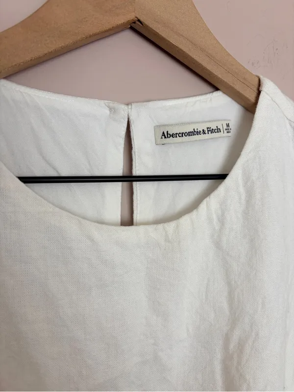 Abercrombie & Fitch Linen Shell Top White Medium - Image 4