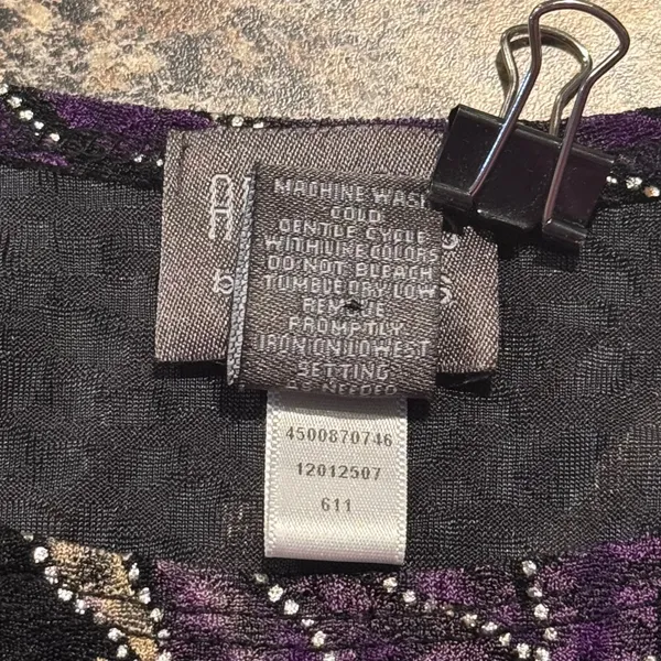 Chicos Vintage Y2K Tank Top Purple Metallic Abstract Artsy Stretch Boho 3 XL 16 - Image 4