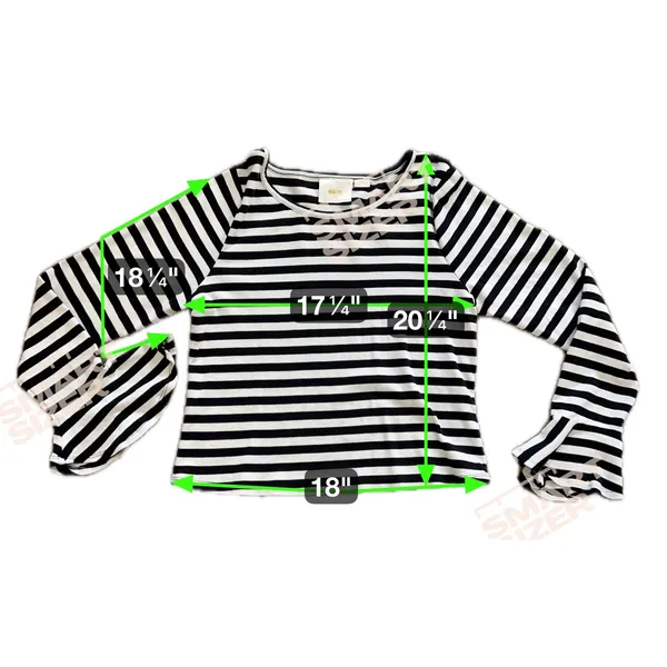 Anthropologie Maeve Flouncy Stripe Women's Blouse Top Shirt Large Ruffle Cuff‎ - Image 8