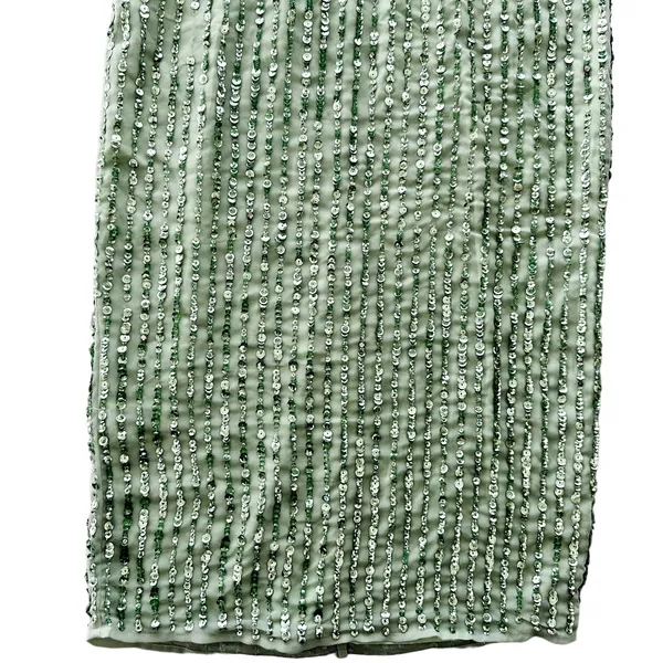 Mac Duggal Sage Green Full Bead Sequin Midi Dress Size 6 NEW #93606 Wedding Prom - Image 7