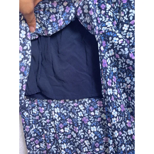 Abercrombie & Fitch Floral Maxi Dress Blue Purple Tie Back Cutout Small - Image 5