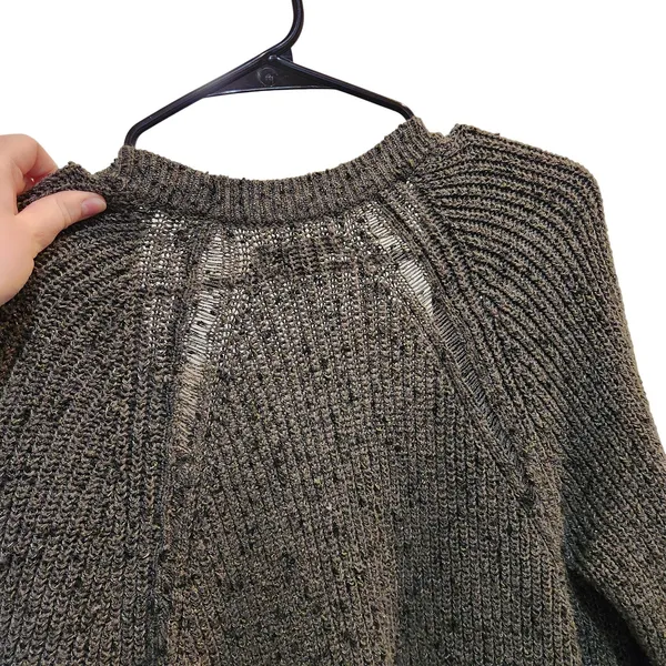 American Eagle Outfitters Dark Green Gray Knit Open Front Cardigan Sweater Small - Image 8