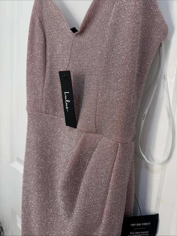 Lulu's Shimmery Light Pink mini dress - Image 4