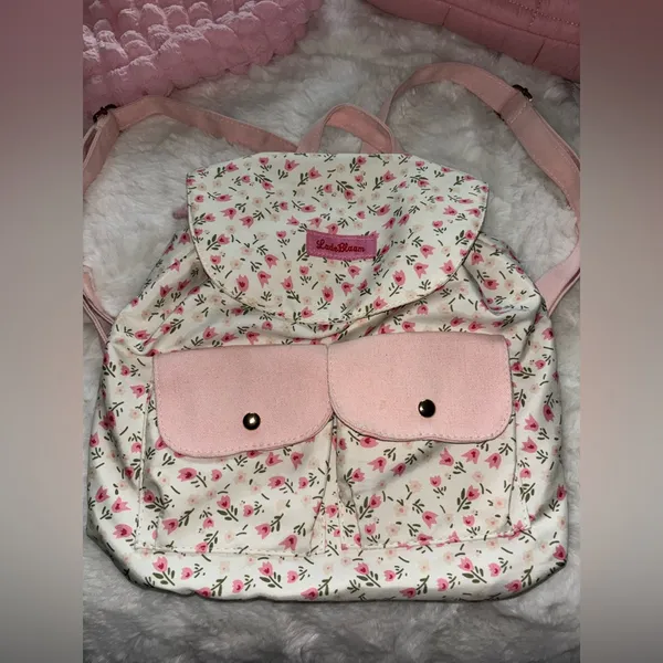 Pretty Feminine Cottagecore Floral Backpack & Puffer purse shoulder bag bundle - Image 3