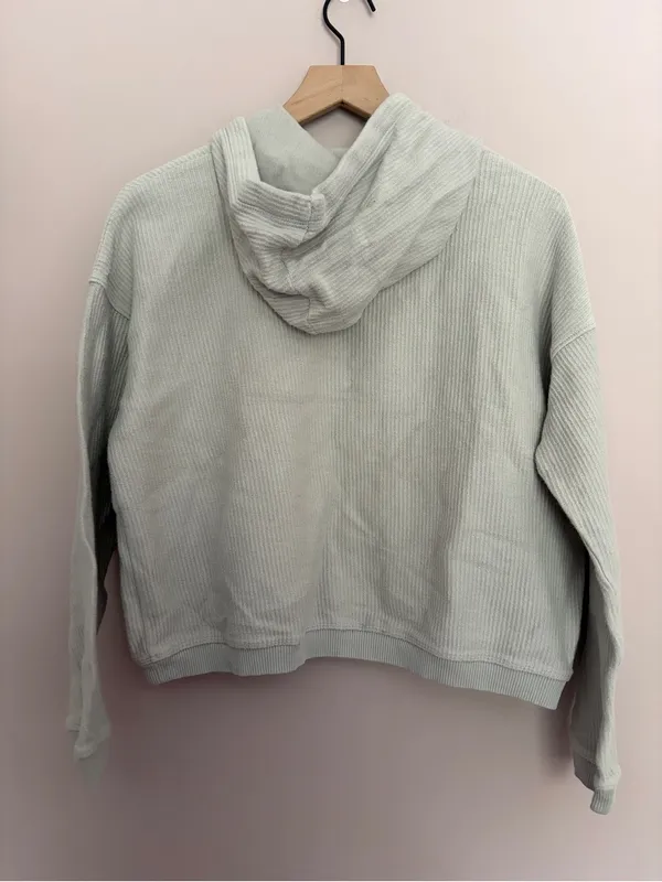 Aerie New Love Corded Hoodie Sage Small - Image 4