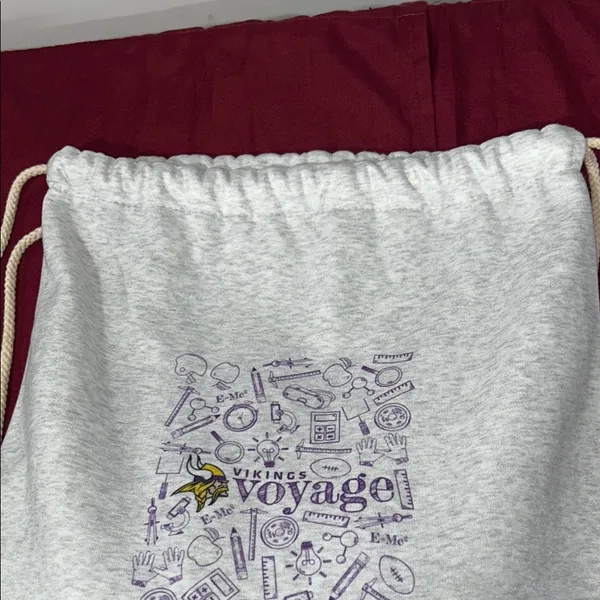 Large Backpack with Vikings Voyage design Gray - Image 4