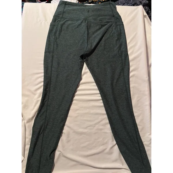 Marika Womens High Waisted Heather Green Pocket Leggings Size Medium - Image 2