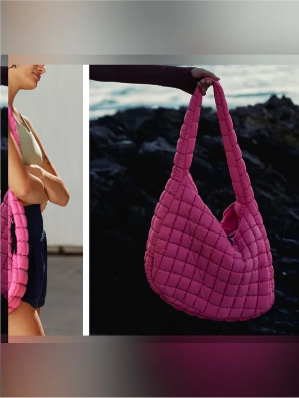 NWT Free People FP Movement Quilted Carryall Bag - bubblegum pink - One Size - Image 8