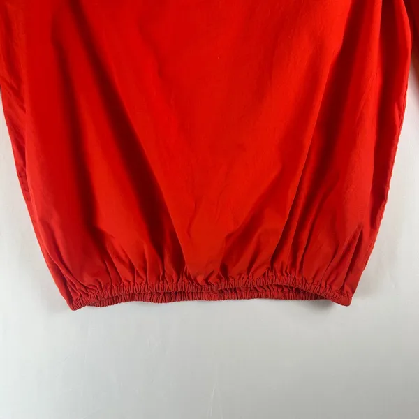 Free People Red Off the Shoulder Blouse Split Tie Cuff Top Womens Large - Image 6