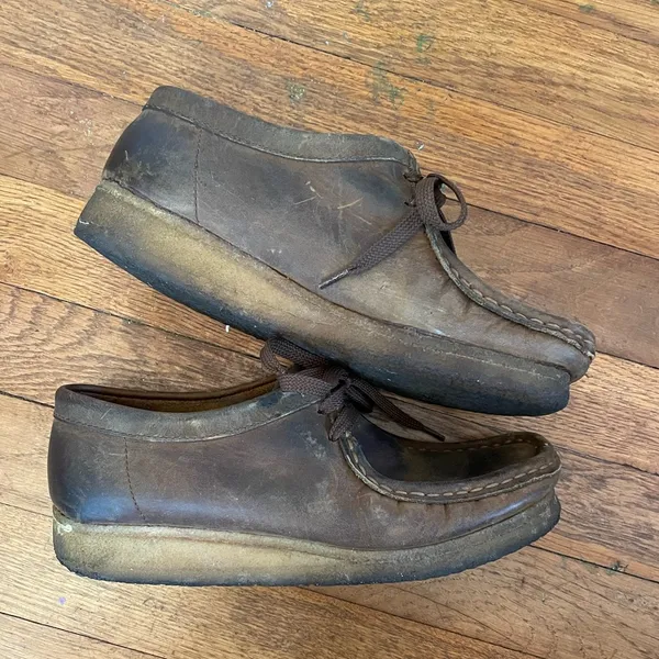 Clarks Wallabee Brown Leather Low Lace Up - Size 7.5 - Image 7