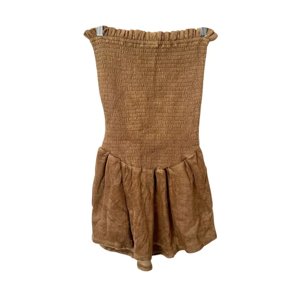 STRAIT. Terry Smocked Mini Dress Sugar Cane‎ M/L NEW NWT - Image 3