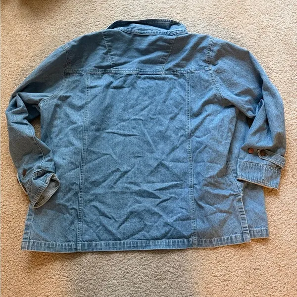 Vintage Bill Blass 90s Chore Denim Jacket Women’s 2X Oversized Workwear Utility - Image 5
