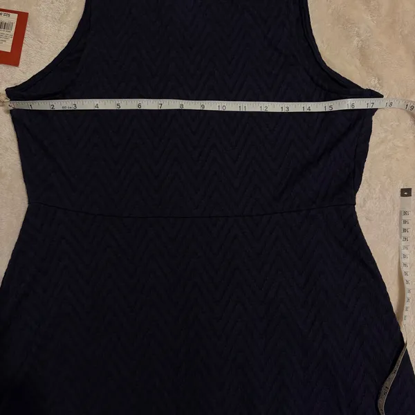Mossimo‎ Supply Co Womens Navy Chevron Textured Fit and Flare Dress Large New - Image 11