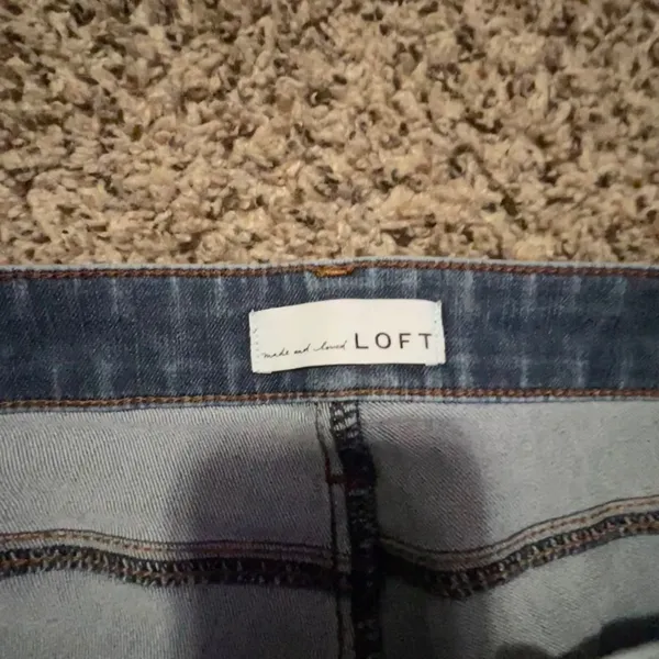 LOFT Curvy Skinny Jeans Womens‎ 10 30 Dark Wash Blue Denim Mid Rise Stretch - Image 2