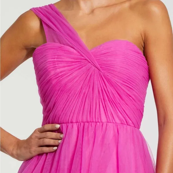 NEW NWT Mac Duggal Off The Shoulder Bustier Ball Gown In Magenta Pink - Image 2