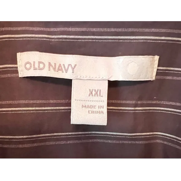 Old Navy Women's Purple Stripe Button Front‎ Size XXL 29" Long x 23" Pit to Pit - Image 3