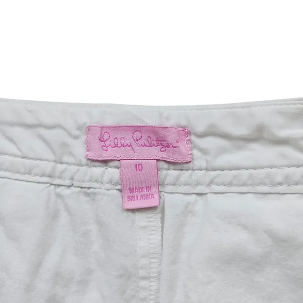 Lilly Pulitzer Womens Seersucker Skort Mini Skirt White Sz 10 Preppy - Image 6