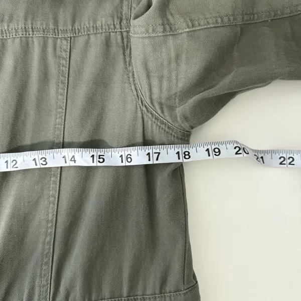 Maurices Anorak Jacket Solid Olive Green Hooded Utility Outdoors - Image 9