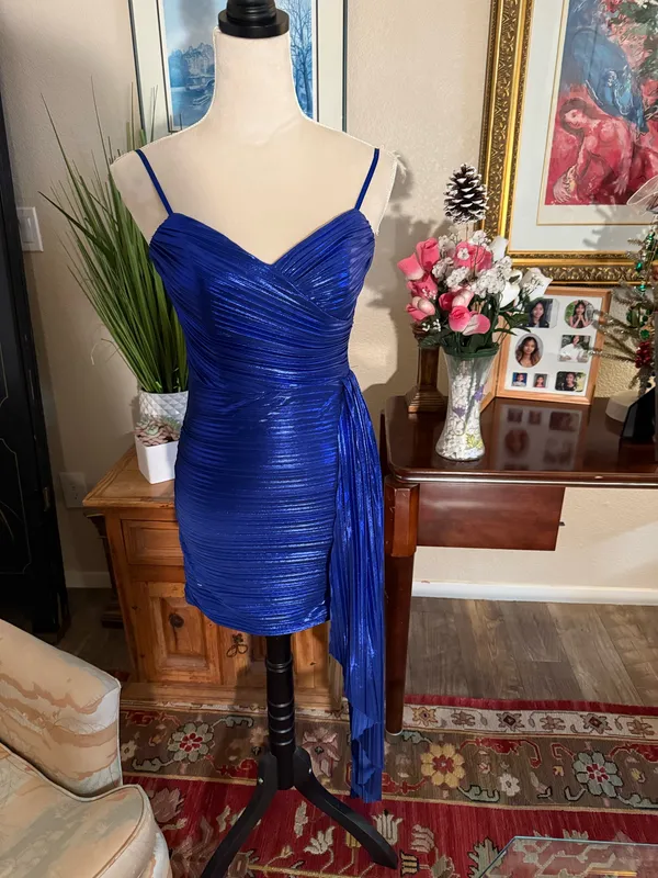 City Studios Dress Metallic Royal blue - Image 2