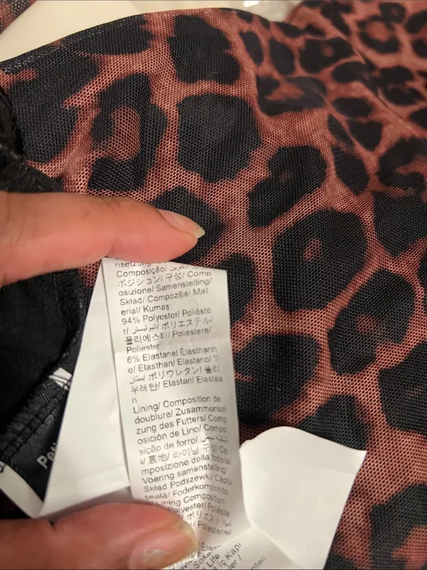Leopard Print Bell Long Sleeve Sheer Dress - Brown Animal Print Y2k Mesh Sheer - Image 9
