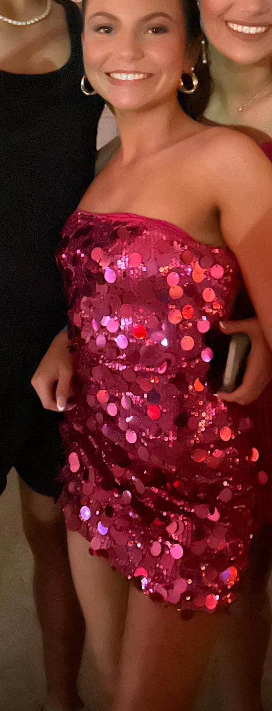 hot pink sequin dress Size XS - Image 2