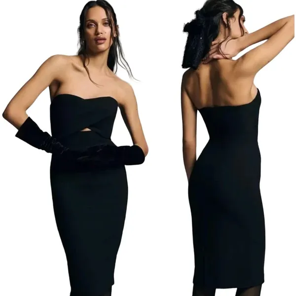 Anthropologie Black Halo‎ Eve Strapless Cutout Mini Dress 10 - Image 2