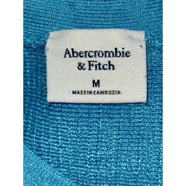Abercrombie & Fitch Blue Ribbed Knit Sleeveless Cami Tank Top Women Size Medium - Image 3