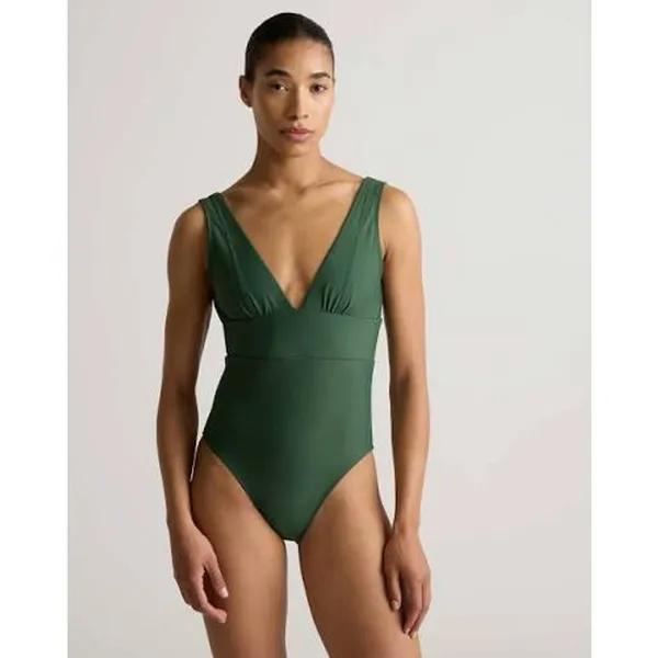 QUINCE Italian Plunge One Piece Swimsuit MINIMALIST NWT Palm Green Size Medium M - Image 3