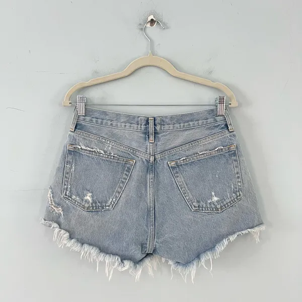 Agolde Parker Vintage Cut Off Light Wash Denim Jean Shorts - Image 2