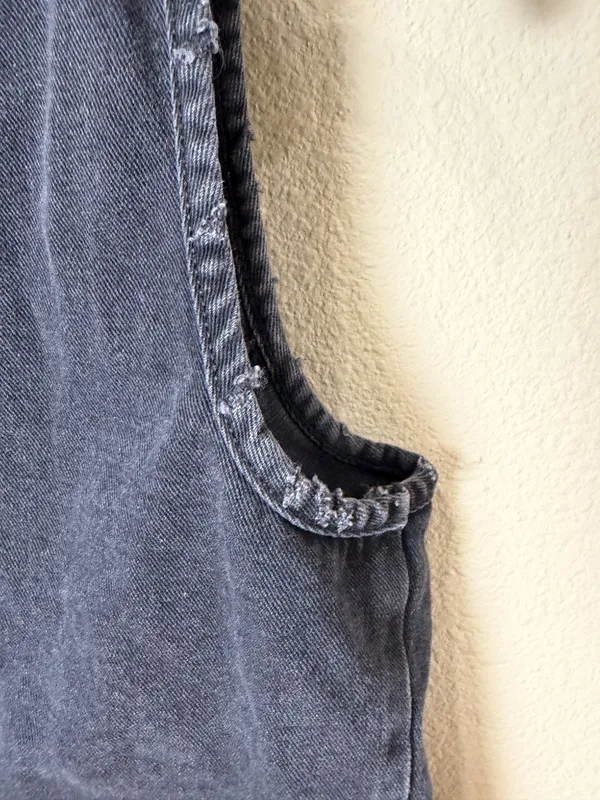 Wild Fable Black Denim Tie Front Vest Top Size Small Distressed Washed Jeans - Image 5