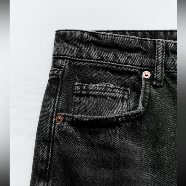 ZARA New - Full Length TRF Mid Rise Wide Leg Jeans - Image 7