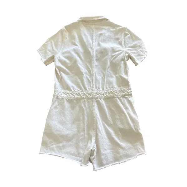 Pistola Candice Romper Medium White Snap Front Utility Denim‎ Casual Zip Pockets - Image 7