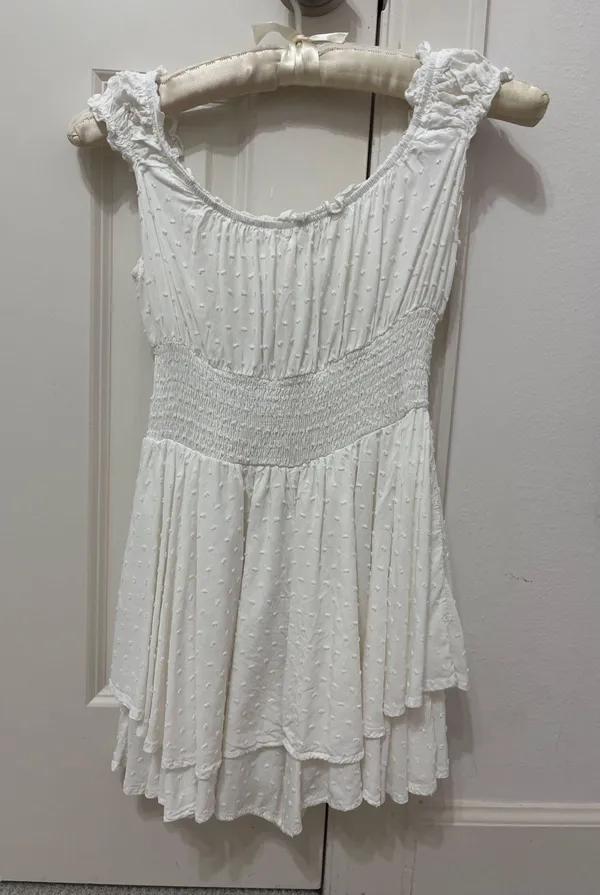 Urban Outfitters Rosie Smocked Tiered Ruffle Romper - Image 3