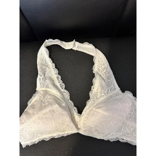 BP Floral Lace Halter Bralette Cream Ivory Scalloped XL Coquette Boho‎ - Image 2