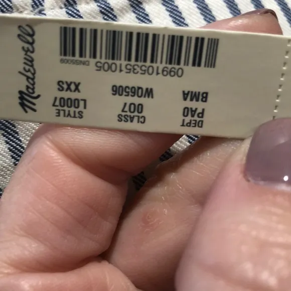 Madewell NWT striped front tie top - Image 5