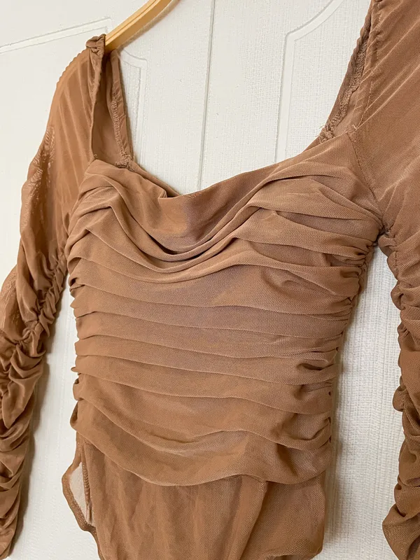 Princess Polly Delany Bodysuit Beige - Image 5
