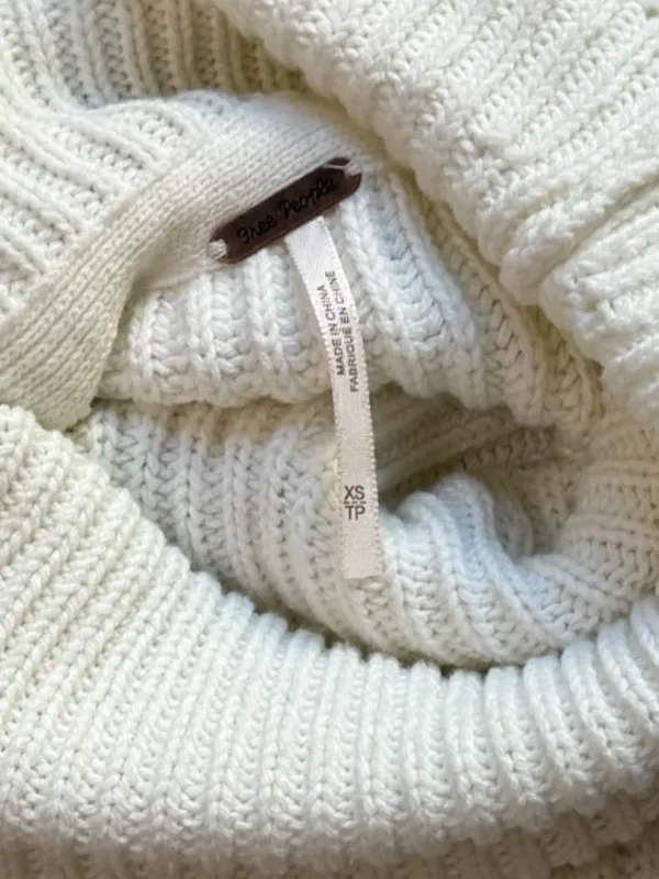 Free People Layer Cake Turtleneck Sweater Cream Size XS - Image 11