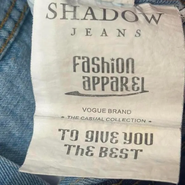 Womens Shadow Jeans Y2K Embroidered Rose Distressed Crop Jeans Light Wash Size L - Image 7
