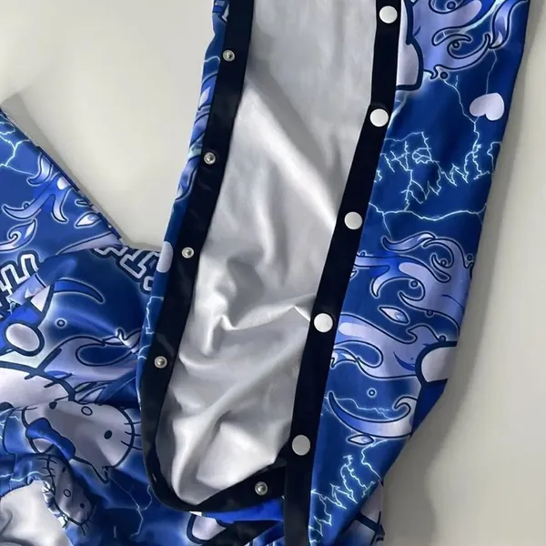 Hello Kitty Jimmy Paul sweatpants. Size small. Drawstring waist. Snap up legs. - Image 7