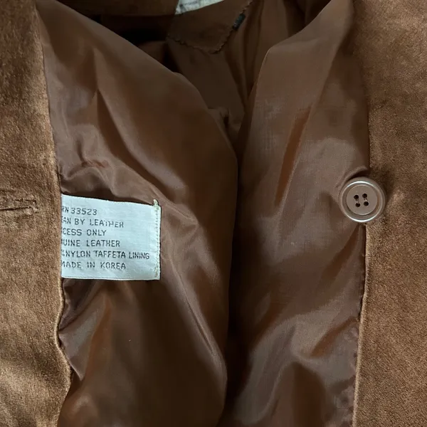 Vintage Le Soleil Genuine Suede Brown Jacket 70s 80s Western Boho Size Small - Image 5