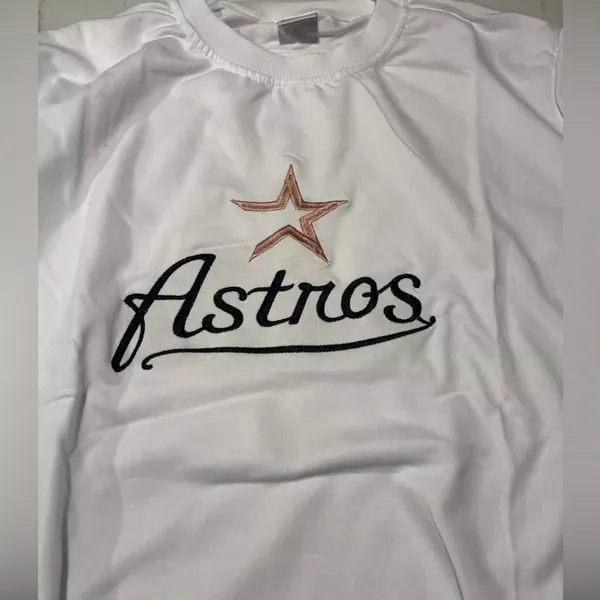 Houston Astros White Lightweight Baseball Sweater Mens Small BNWT MLB Tee - Image 5