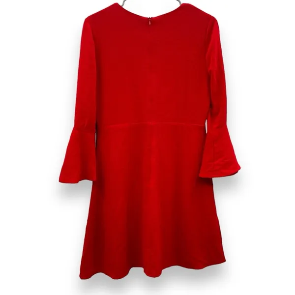 Lulus‎ Center of Attend Red Flounce 3/4 Bell Sleeve Mini Dress Size M - Image 6