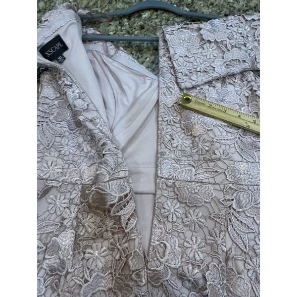 Xscape Evenings Floral Embroidery Off the Shoulder Sheath Gown Blush Size 10 - Image 11