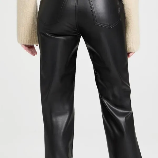 Pistola Cassie Black Faux Leather Super High Rise Straight Pants - Size - 29 - Image 2